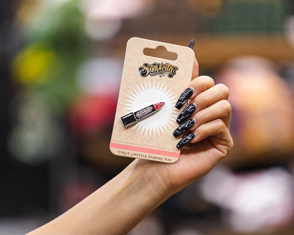 Strut Lipstick Enamel Pin - Image 3